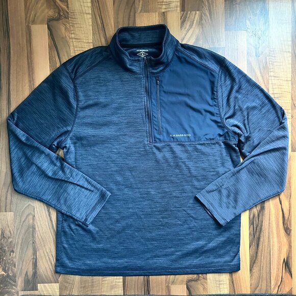 G.H. Bass & Co. Quarter-zip Navy Blue Pullover Men's Medium - Picture 2 of 6